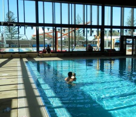 Learning to swim at Southport pool