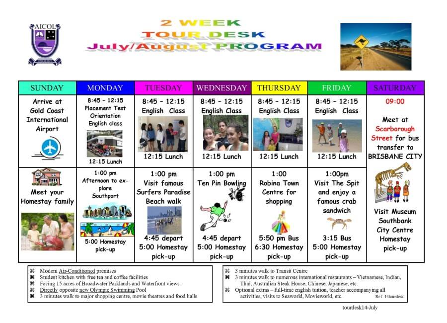 AICOL English school Study Tour program