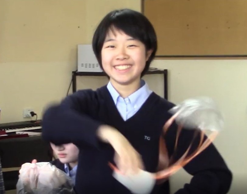 High school camp student studying English