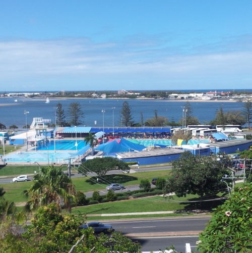 Gold Coast Swimming pool photo taken from AICOL English School balcony