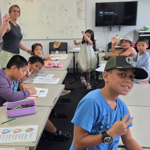 Junior school English class at AICOL