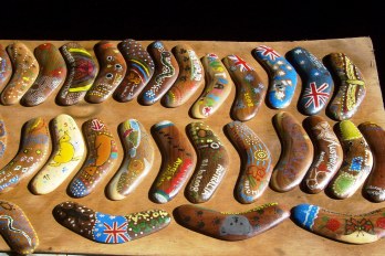 Boomerang painting at Mystery Mountain Farm Resort